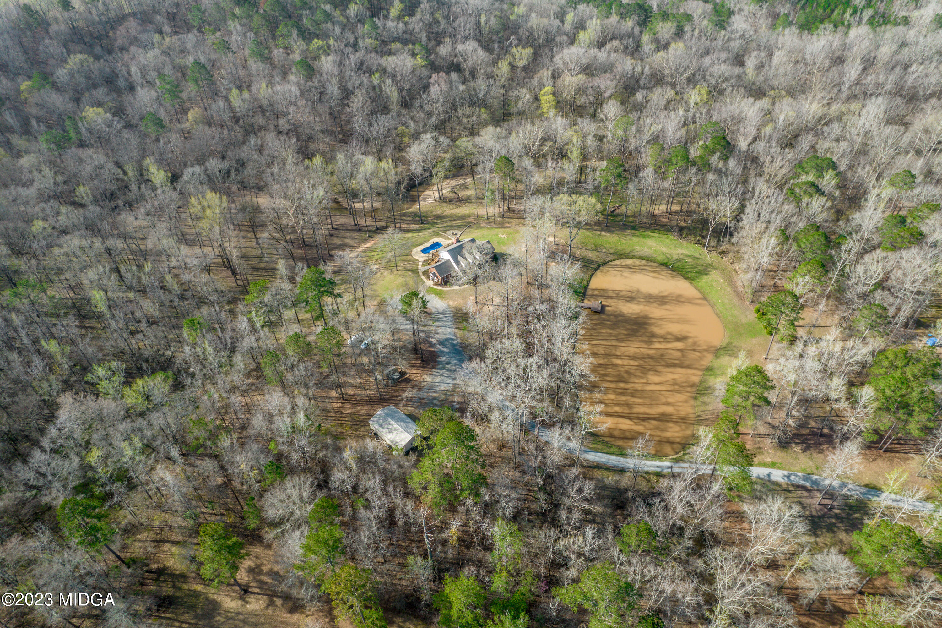 600 Flat Shoals Road Gray, GA 31032 - Photo 45 of 47 a aerial view of a residential houses with yard