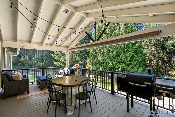 a view of a patio on the roof deck