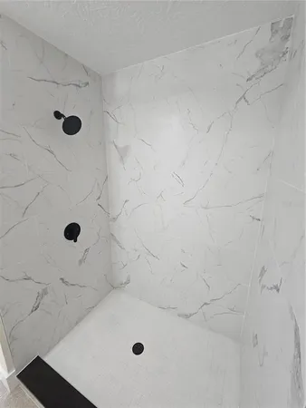 a bathroom with a tub