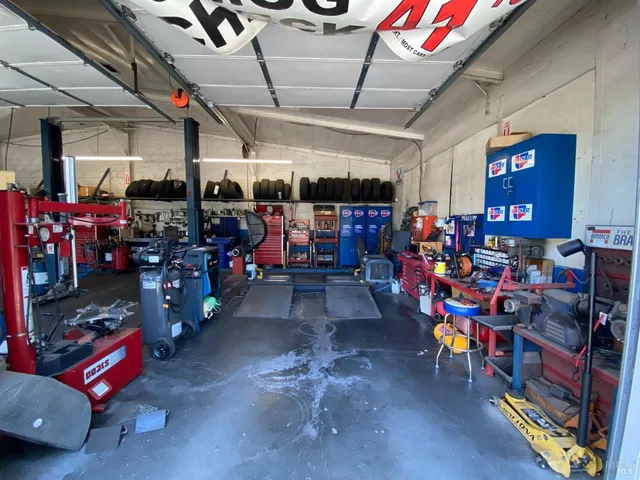 a view of a room with racks