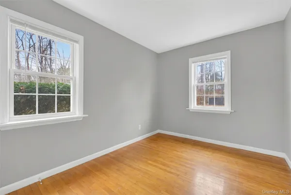 a view of a room with a window