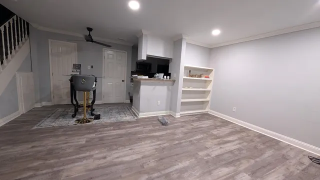 a view of a livingroom with a flat screen tv