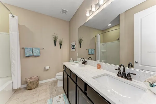 a garage with table and chairs