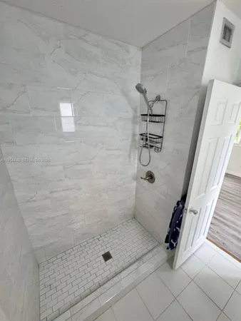 a bathroom with a shower