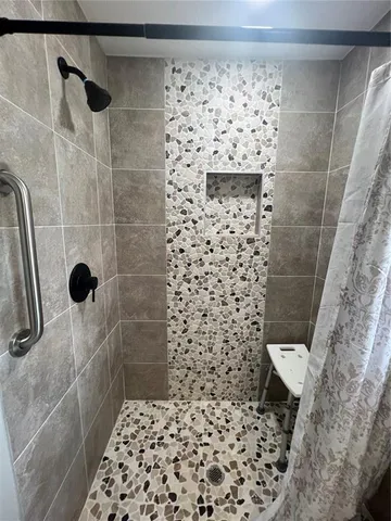 a bathroom with a shower