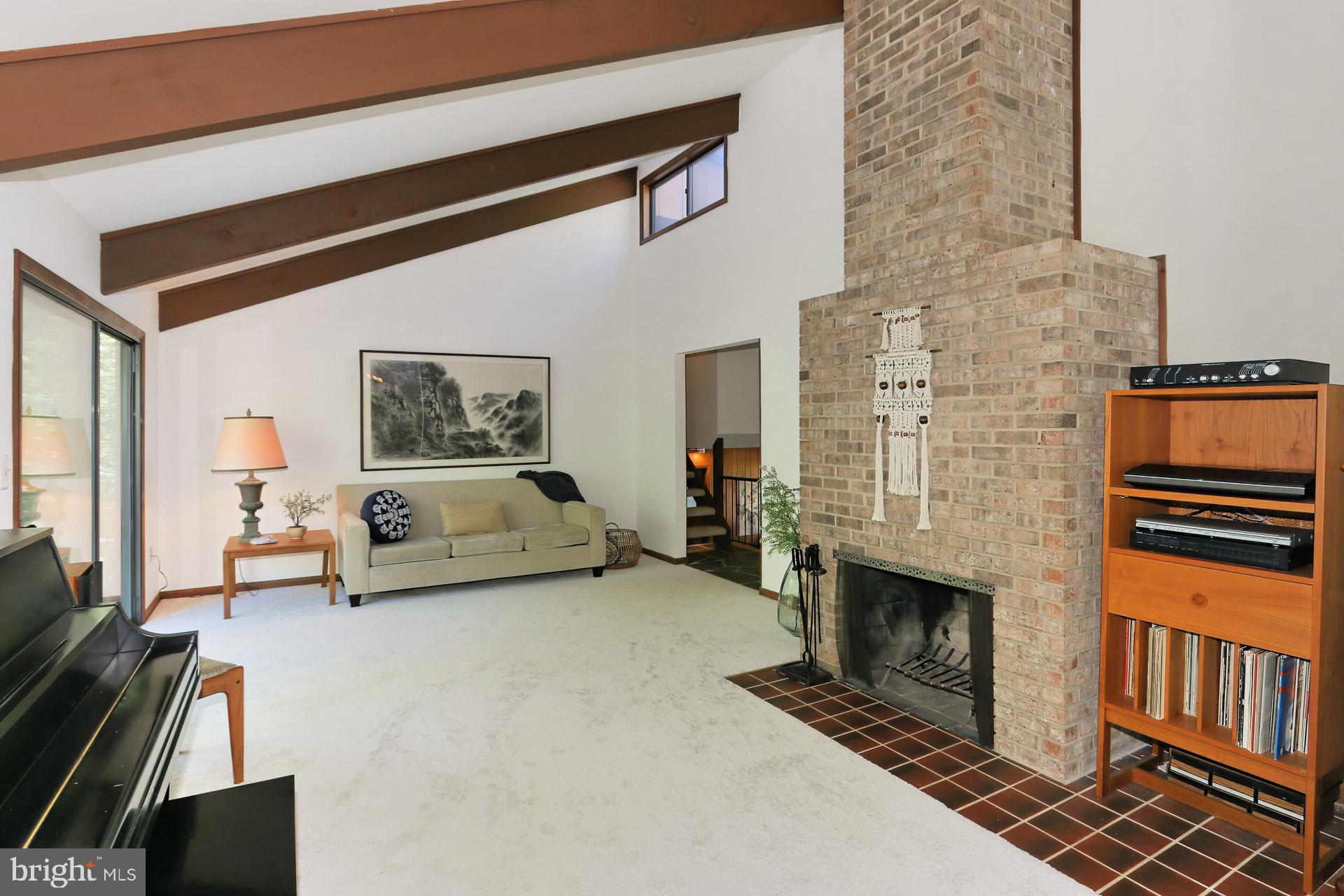 11302 Fieldstone Lane Reston, VA 20191 - Photo 3 of 48 Gorgeous Brick Fireplace is a Centerpiece!