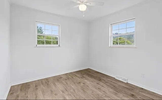 an empty room with a window