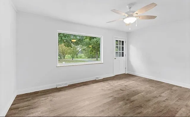 an empty room with a window