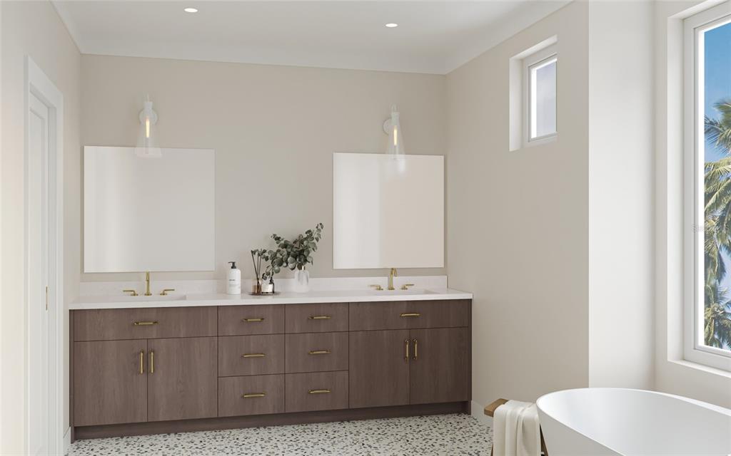 3020 Clinton Street South Gulfport, FL 33707 - Photo 7 of 11 a bathroom with a double vanity sink and a mirror
