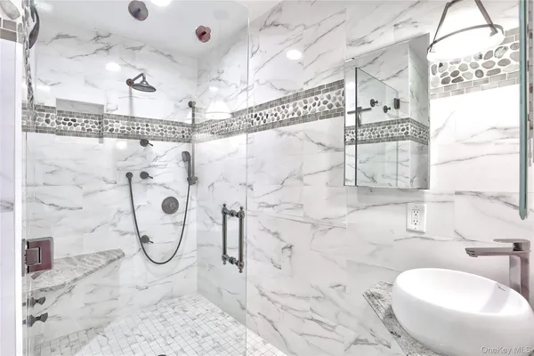 a bathroom with a shower