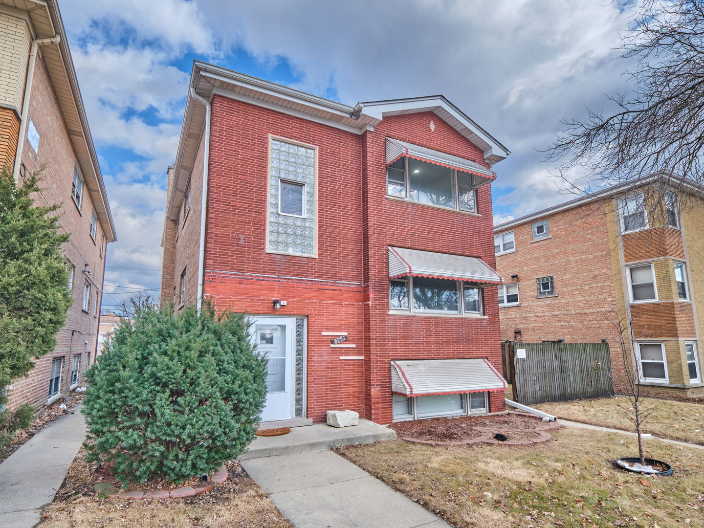 a front view of a house