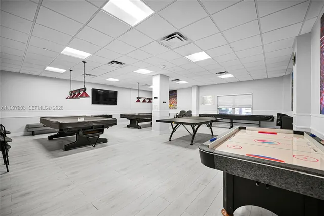 a room with furniture and a table