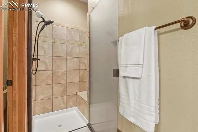 a bathroom with a shower