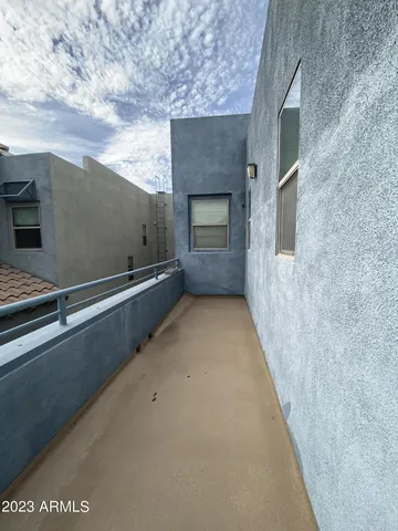 a view of city from balcony