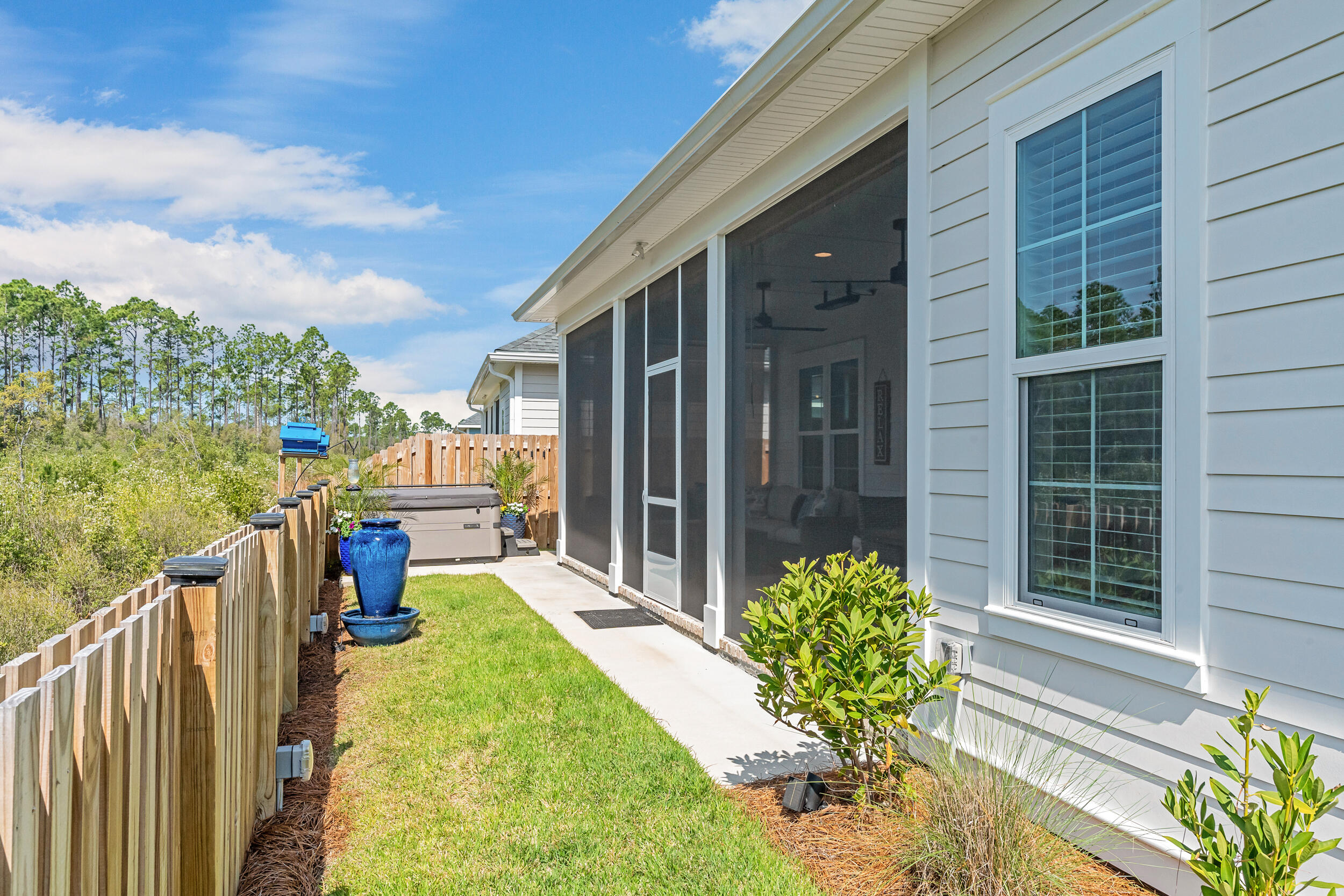 197 Suwannee Dr Inlet Beach Inlet Beach, FL 32461 - Photo 47 of 65 Backyard with Concrete Pad for Hot Tub