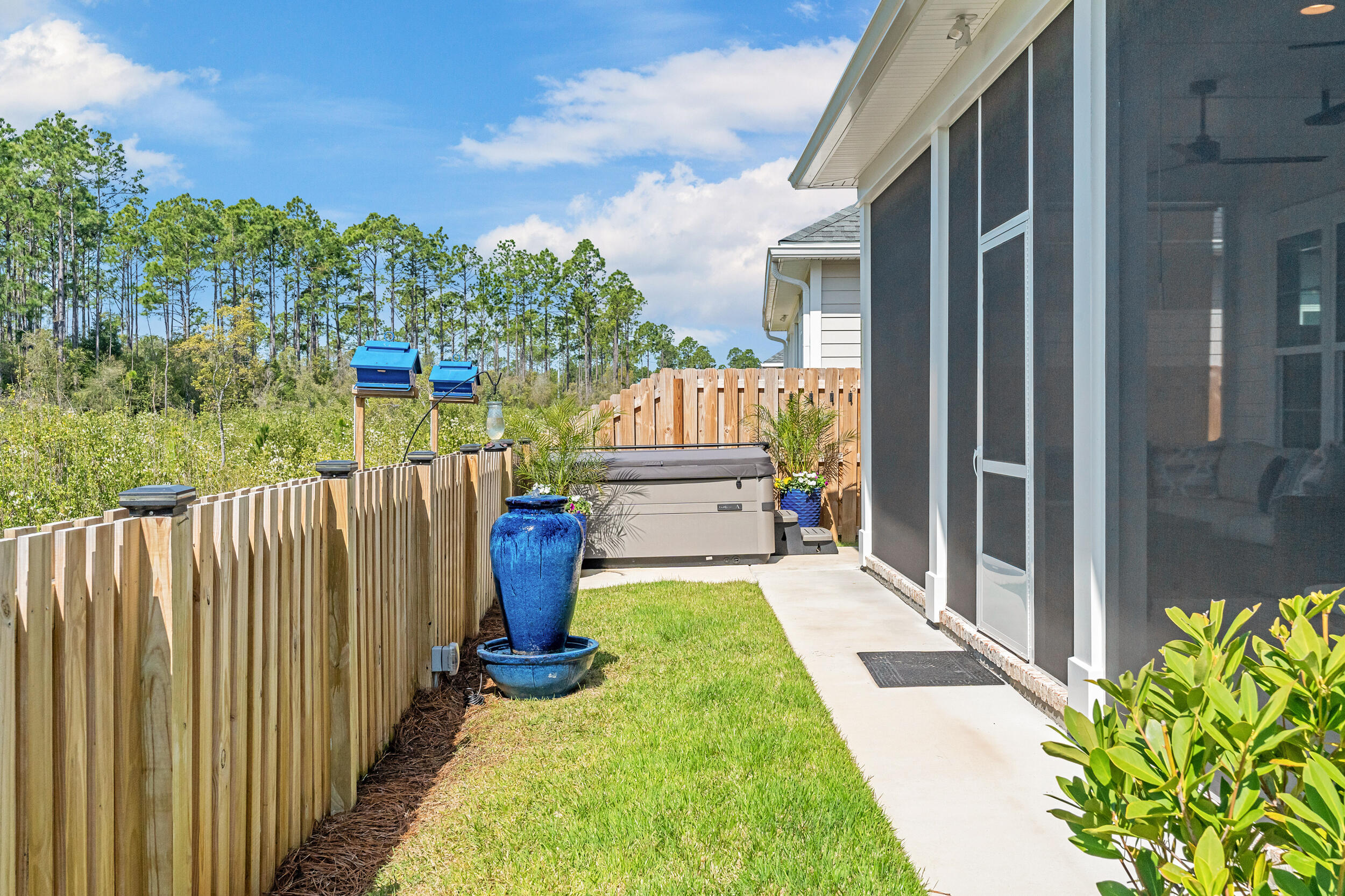 197 Suwannee Dr Inlet Beach Inlet Beach, FL 32461 - Photo 48 of 65 Backyard with Concrete Pad for Hot Tub