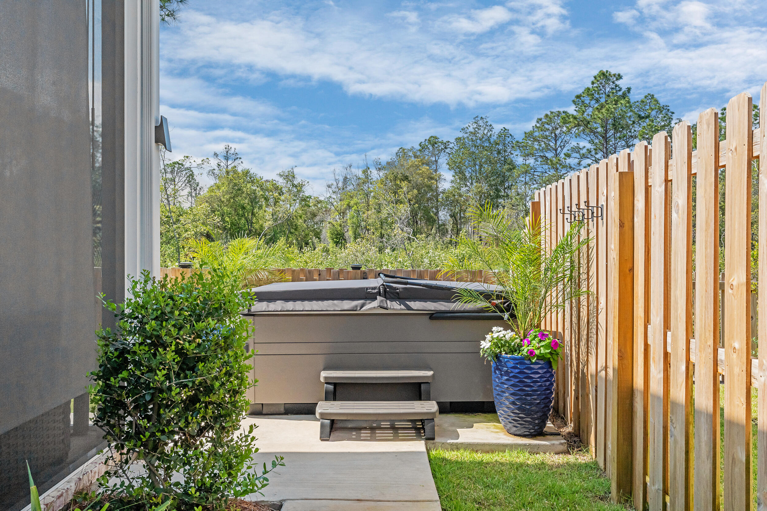 197 Suwannee Dr Inlet Beach Inlet Beach, FL 32461 - Photo 50 of 65 Backyard with Concrete Pad for Hot Tub