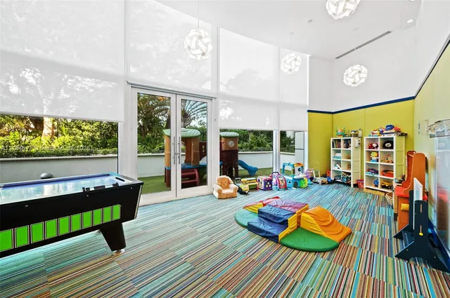 an aerial view of a house with a garden