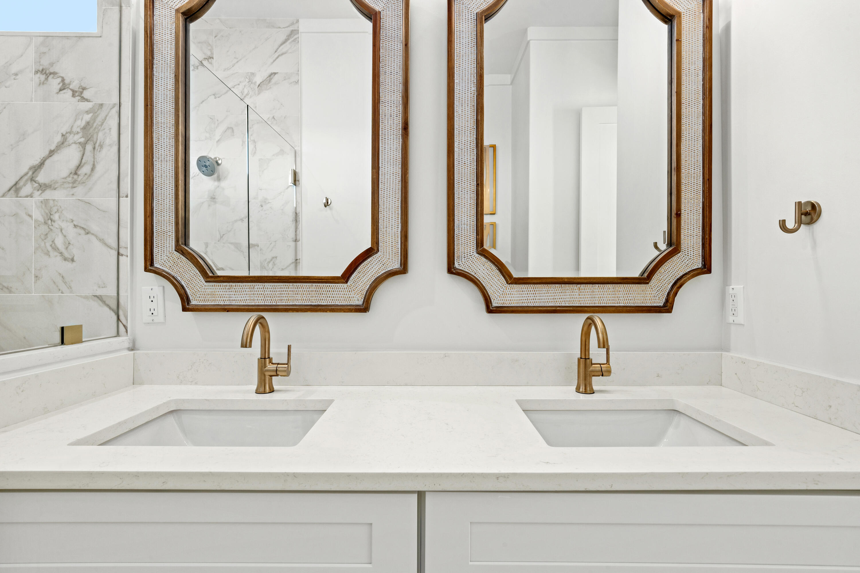 306 West Park Place Ave Inlet Beach Inlet Beach, FL 32461 - Photo 37 of 70 a bathroom with double vanity sink and two mirror