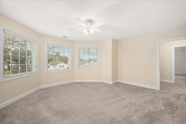 a view of a lake with houses