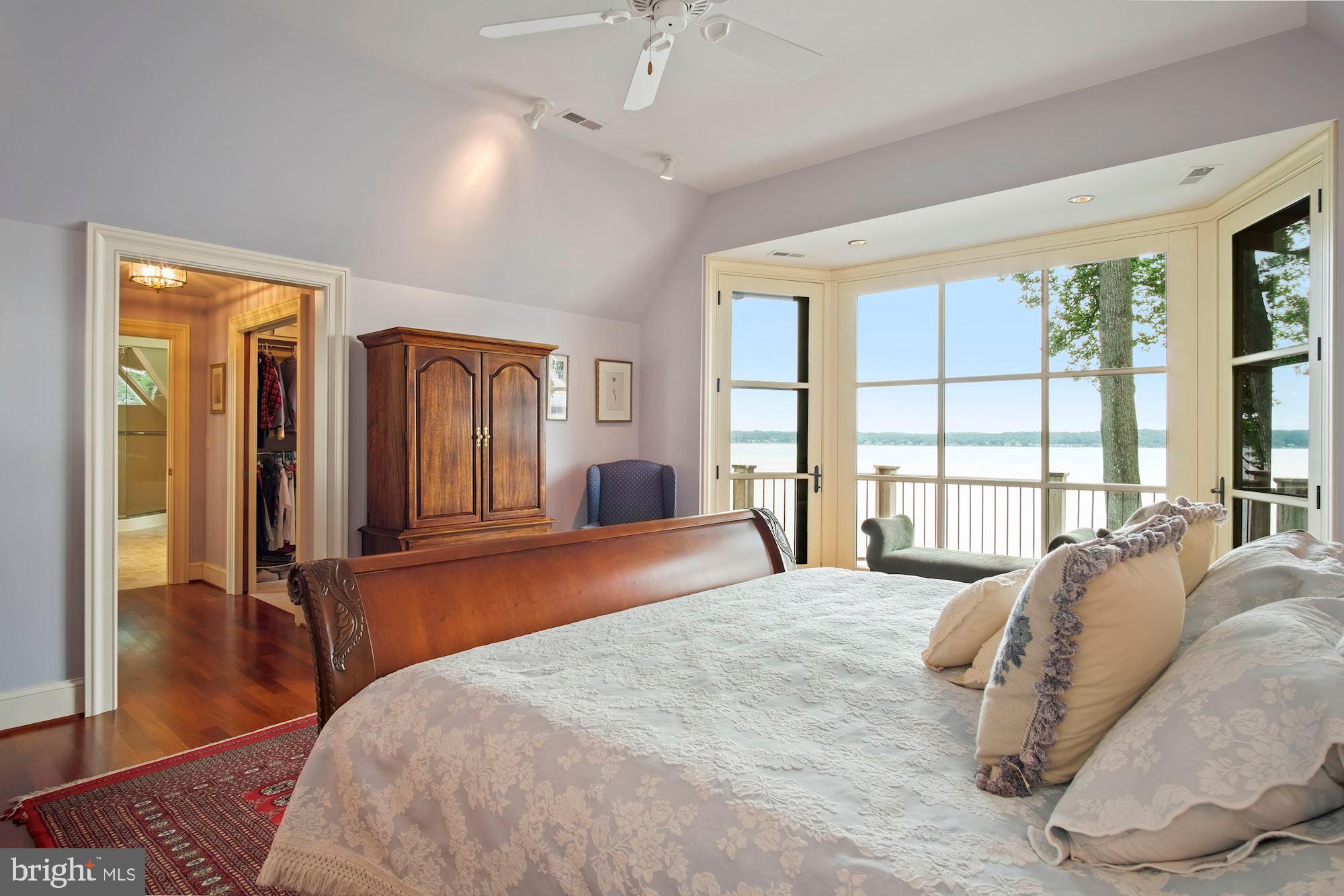 632 Roundhill Road Gibson Island, MD 21056 - Photo 43 of 66 Master Bedroom with Large Balcony on Magothy