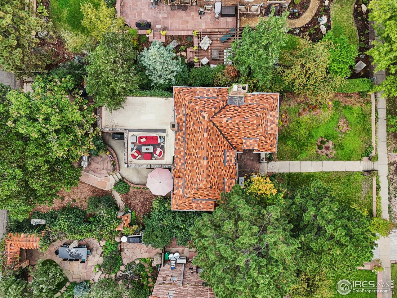715 14th Street Boulder, CO 80302 - Photo 43 of 43 an aerial view of a house with a yard and garden