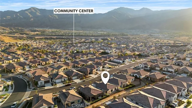 an aerial view of a house