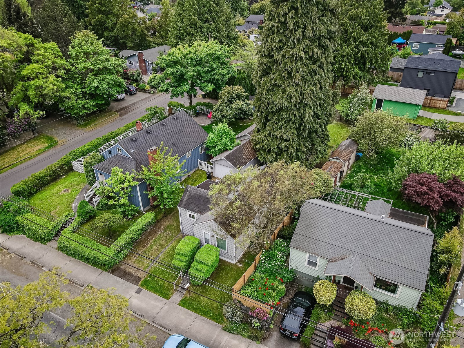 9817 35th Avenue Southwest Seattle, WA 98126 - Photo 24 of 25 an aerial view of a house with a garden and plants