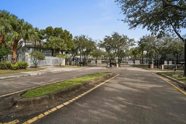a building with trees in the background