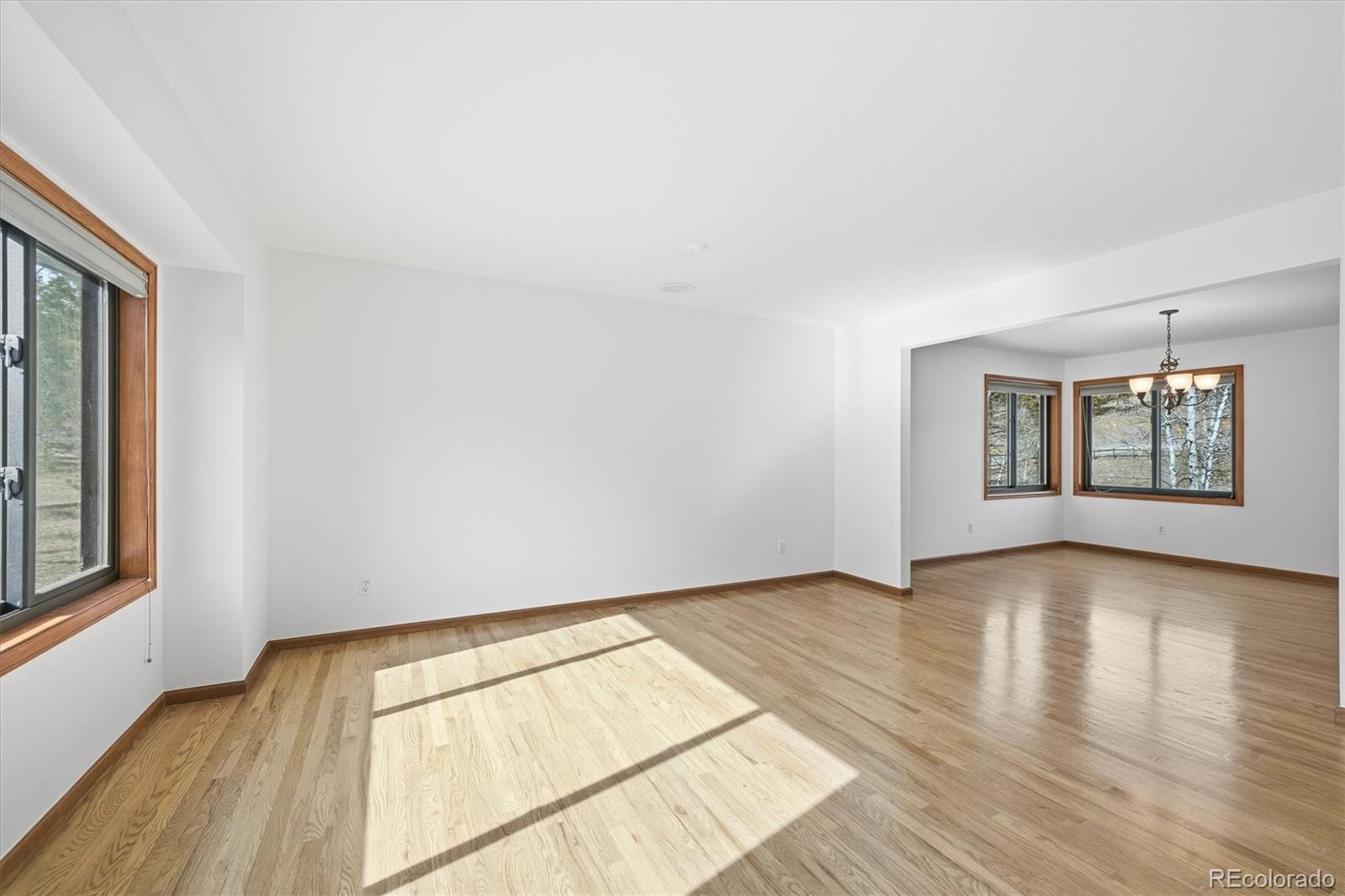 2565 Nova Road Pine, CO 80470 - Photo 3 of 50 an empty room with wooden floor and windows