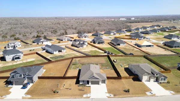 an aerial view of a house