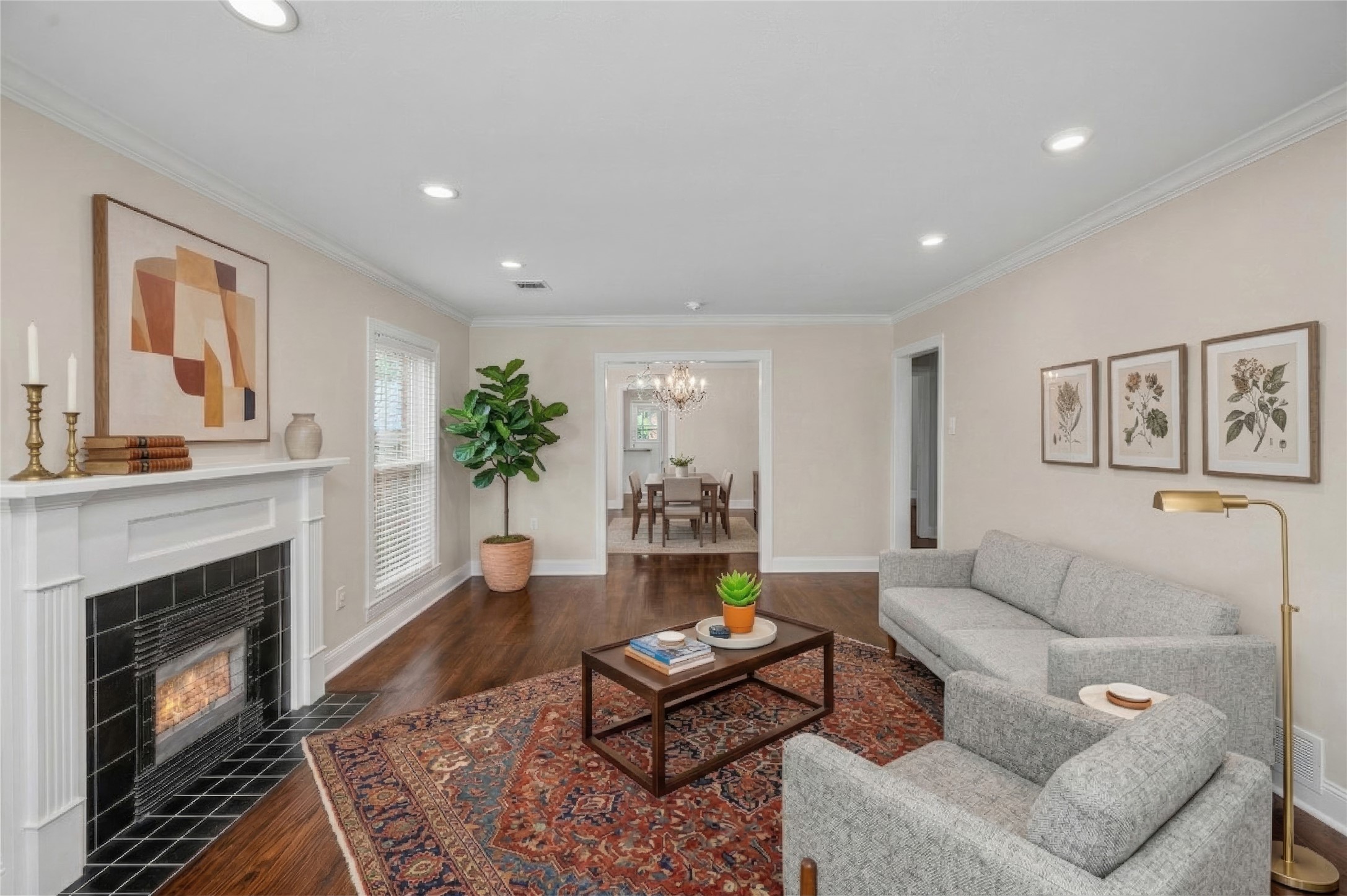 6673 Sylvan Road Houston, TX 77023 - Photo 4 of 39 a living room with furniture and a fireplace