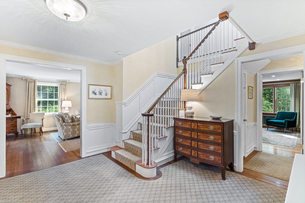 138 Hampshire Road Wellesley, MA 02481 - Photo 3 of 25 a view of entryway and hall with wooden floor