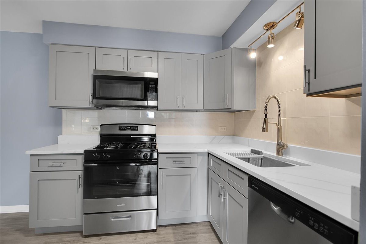 10310 Ridgeland Avenue, Unit 208 Chicago Ridge, IL 60415 - Photo 16 of 29 a kitchen with a sink stove and cabinets