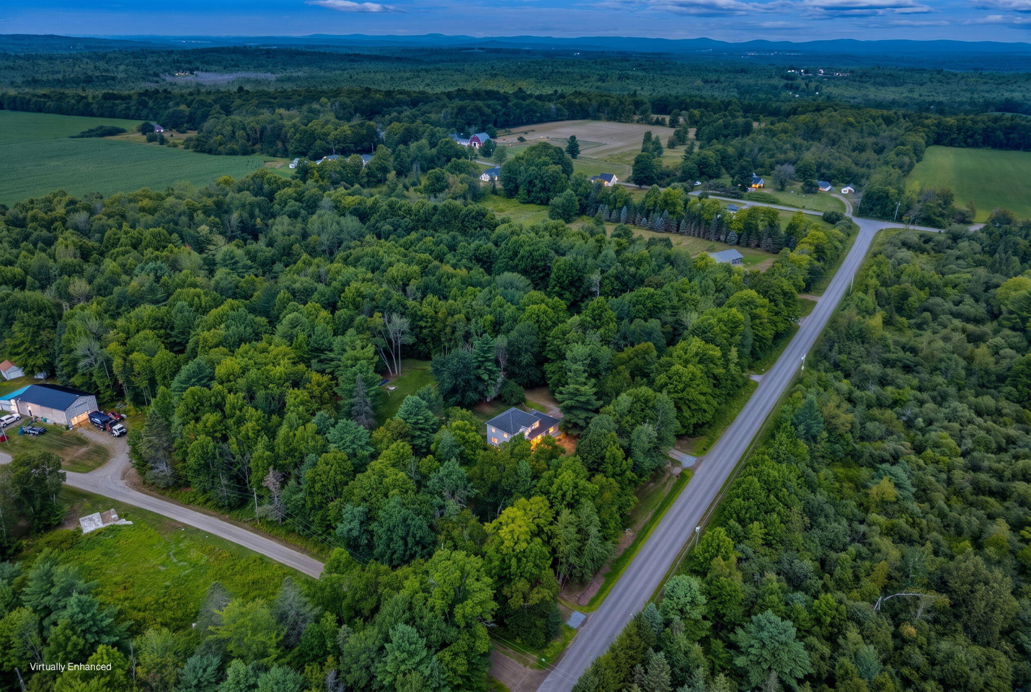 406 Brann Road Levant, ME 04456 - Photo 95 of 110 Aerial-Evening