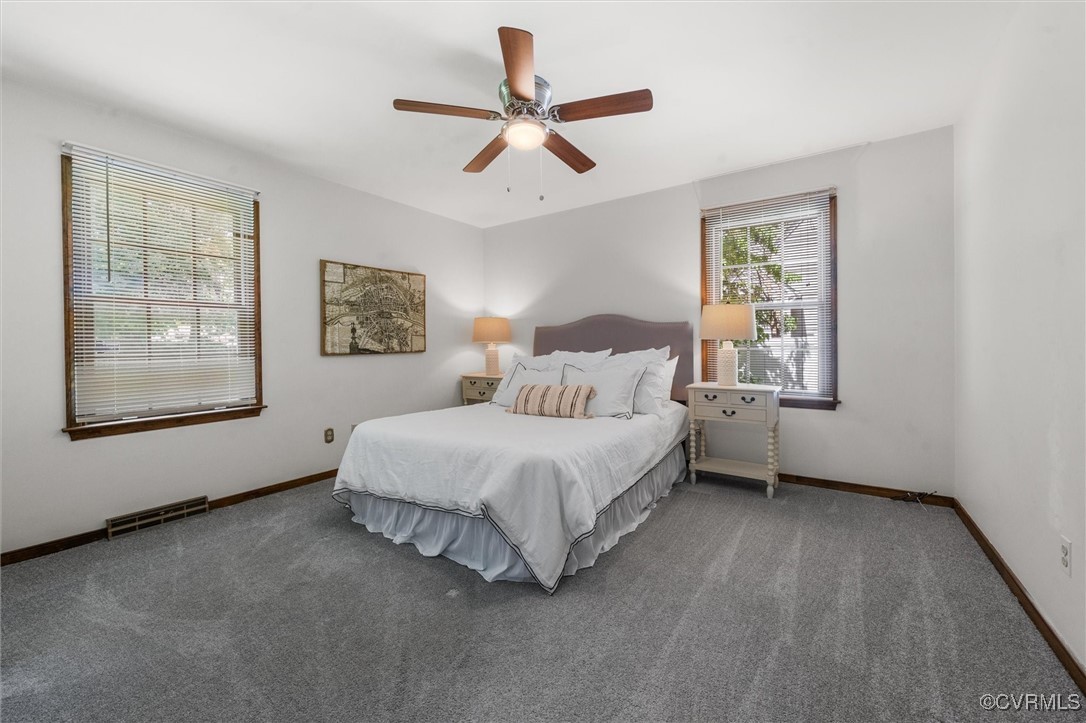 4507 Brookridge Road Chesterfield, VA 23832 - Photo 29 of 46 Primary bedroom with bath access, carpet, fan, and