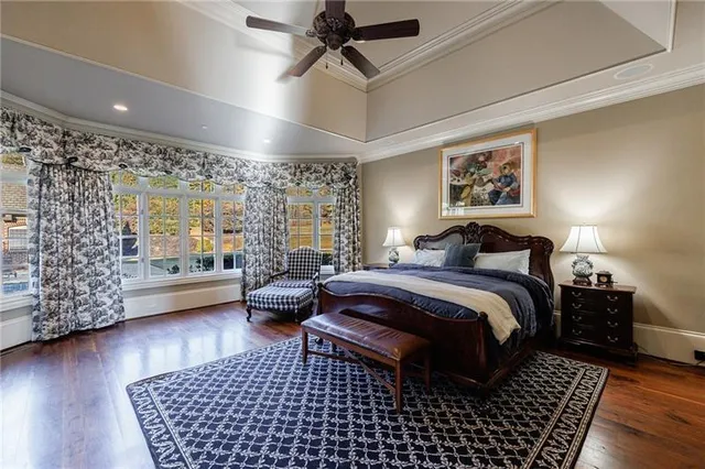 a bed room with a bed and a couch