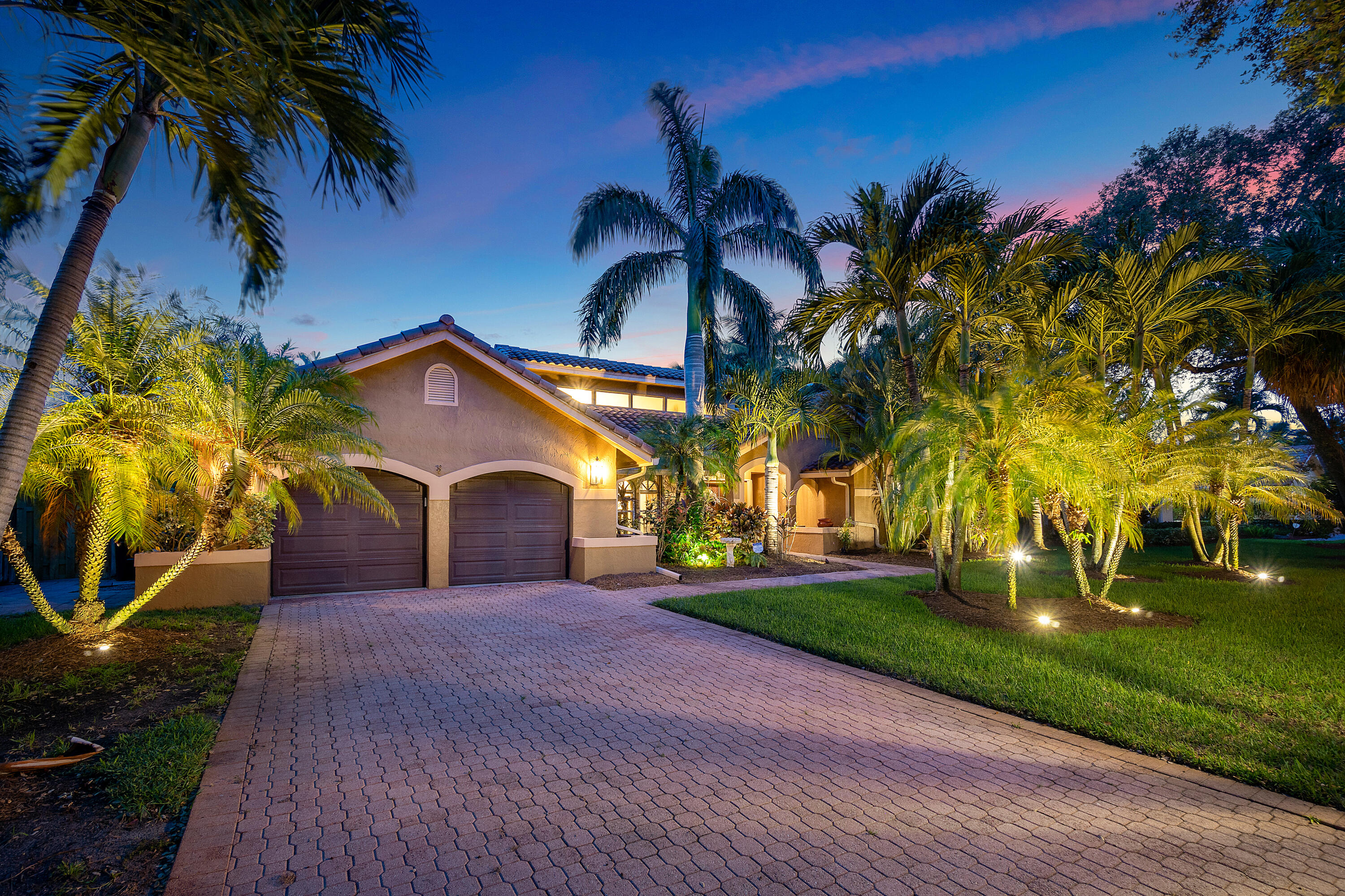 2305 Rabbit Hollowe Circle Delray Beach, FL 33445 - Photo 1 of 47 Front Exterior Night View