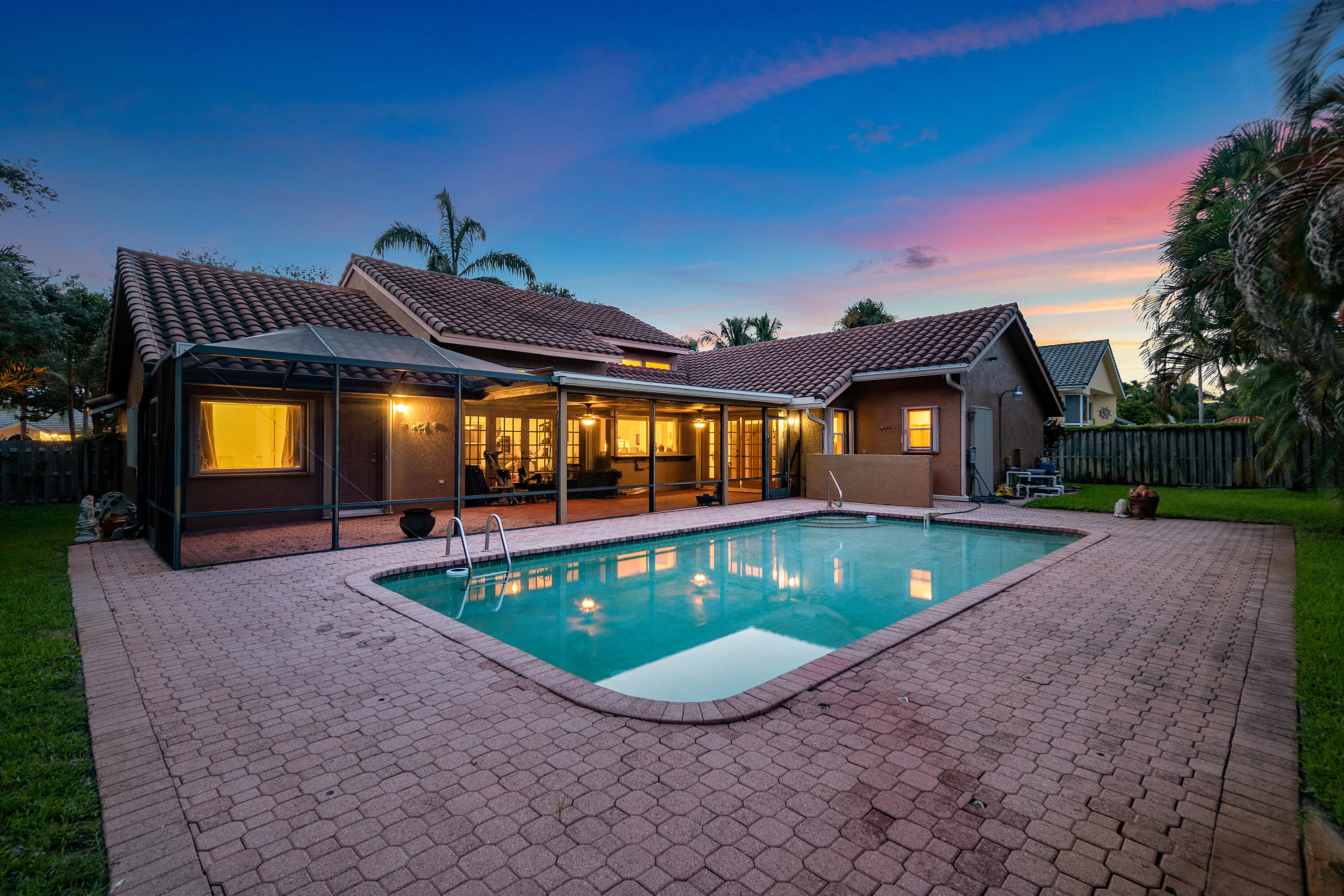 2305 Rabbit Hollowe Circle Delray Beach, FL 33445 - Photo 37 of 47 Rear Exterior Night View