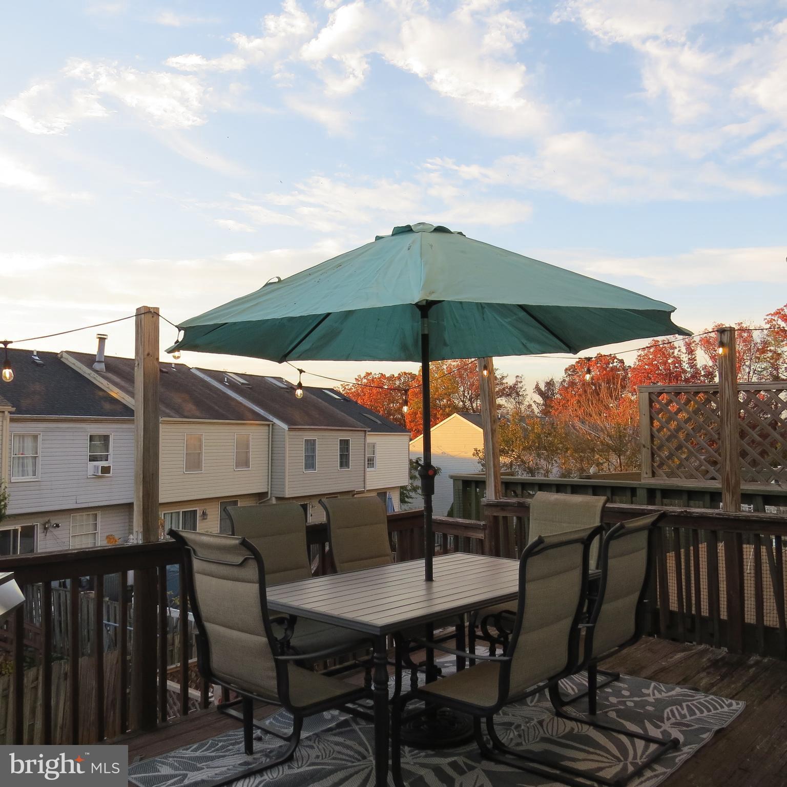22 Hobb Court Perry Hall, MD 21128 - Photo 35 of 42 a view of deck with dinning table and chair under an umbrella