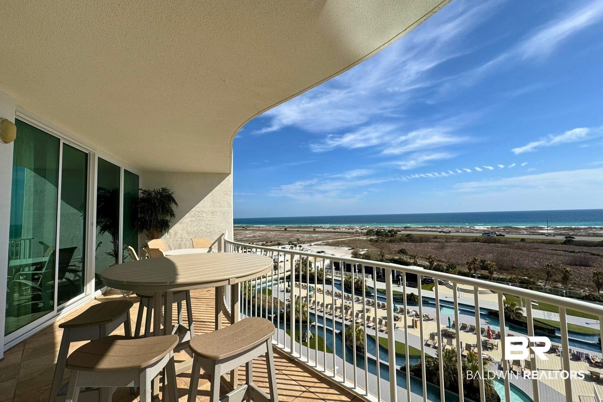 28107 Perdido Beach Boulevard, Unit D714 Orange Beach, AL 36561 - Photo 44 of 88 Balcony with a water view and a view of the beach