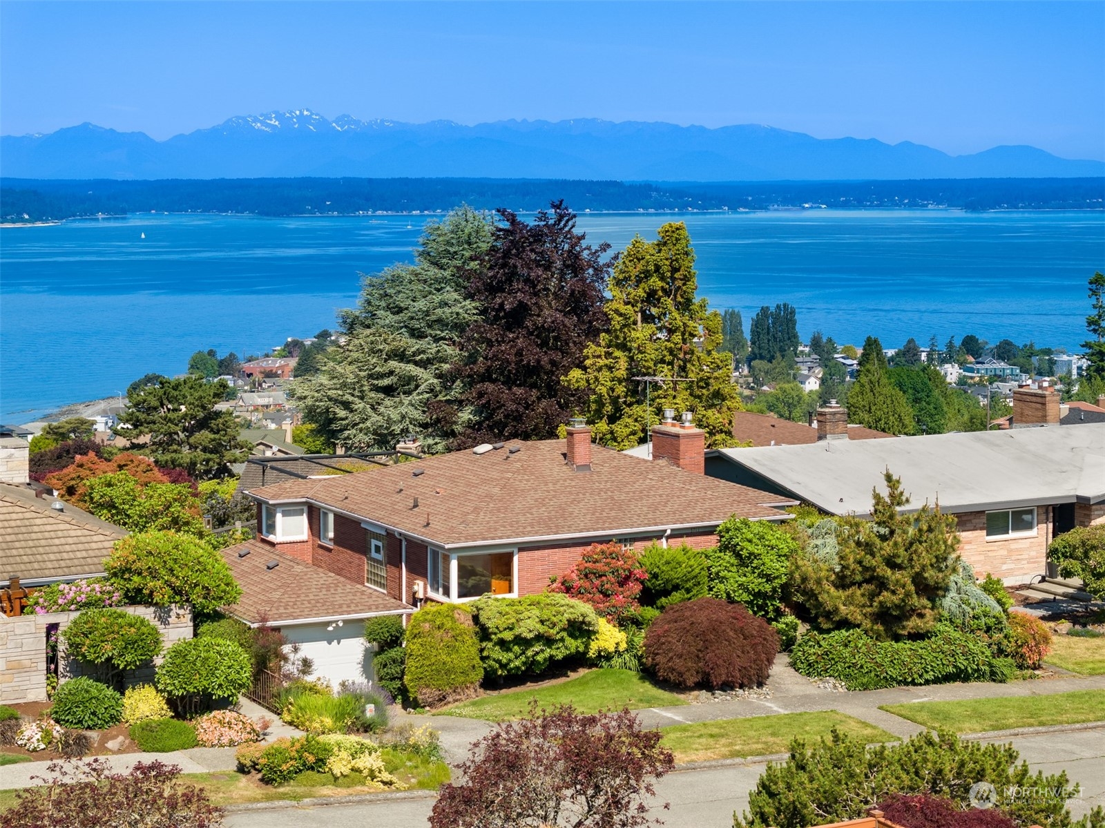 a view of a city with ocean view
