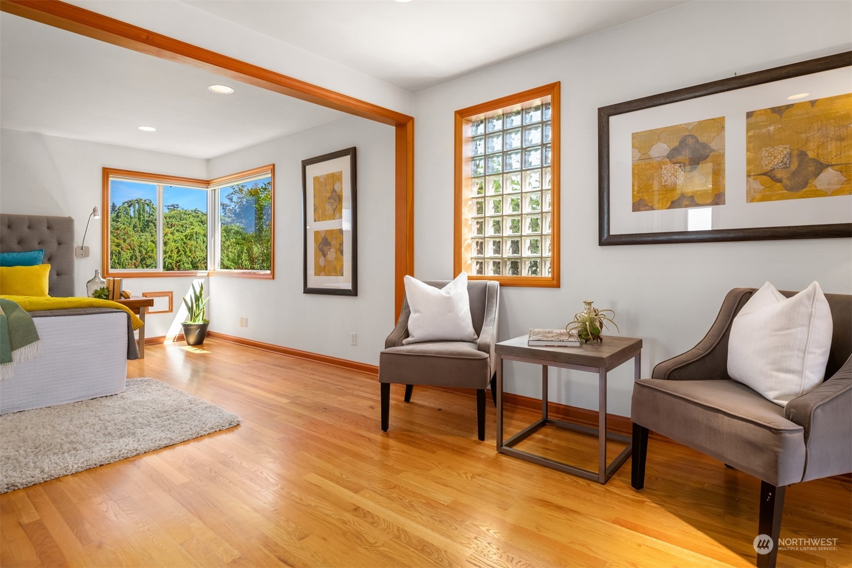3711 55th Avenue Southwest Seattle, WA 98116 - Photo 21 of 33 a living room with furniture and floor to ceiling windows