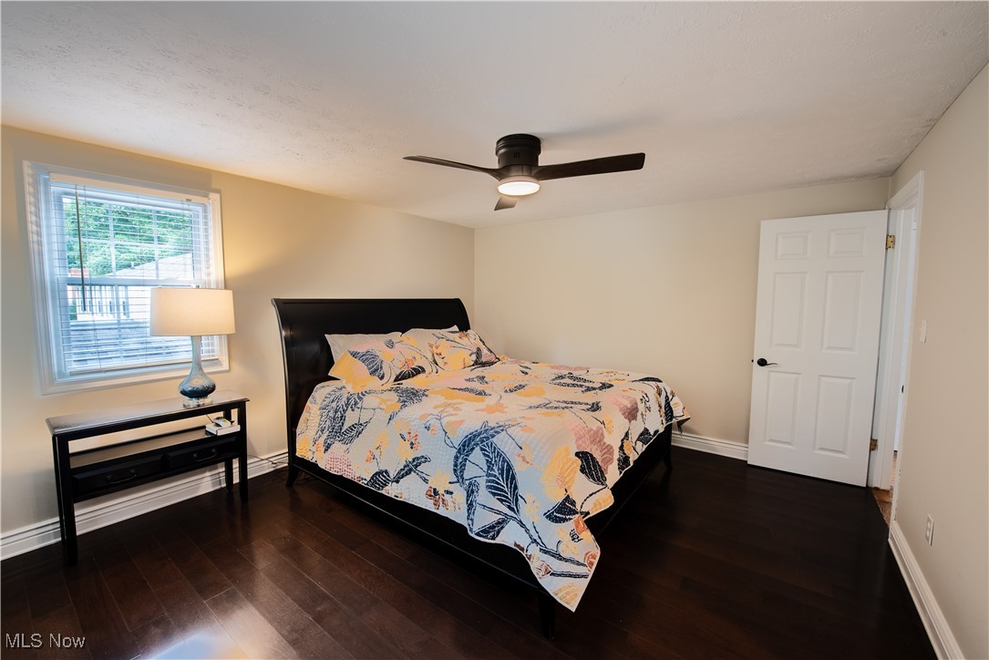 28314 Knickerbocker Road Bay Village, OH 44140 - Photo 24 of 38 Bedroom with ceiling fan and dark hardwood / wood-style floors
