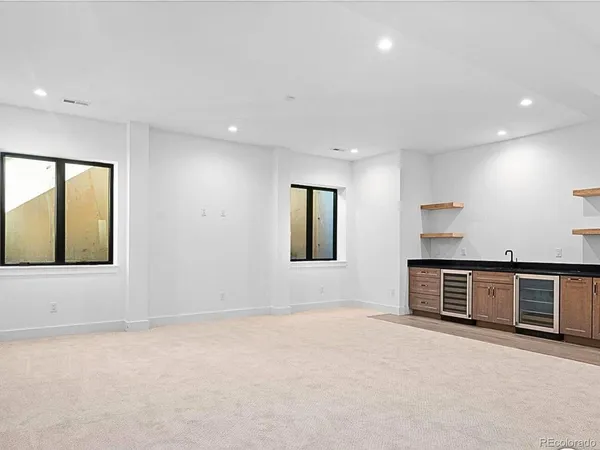 an empty room with windows