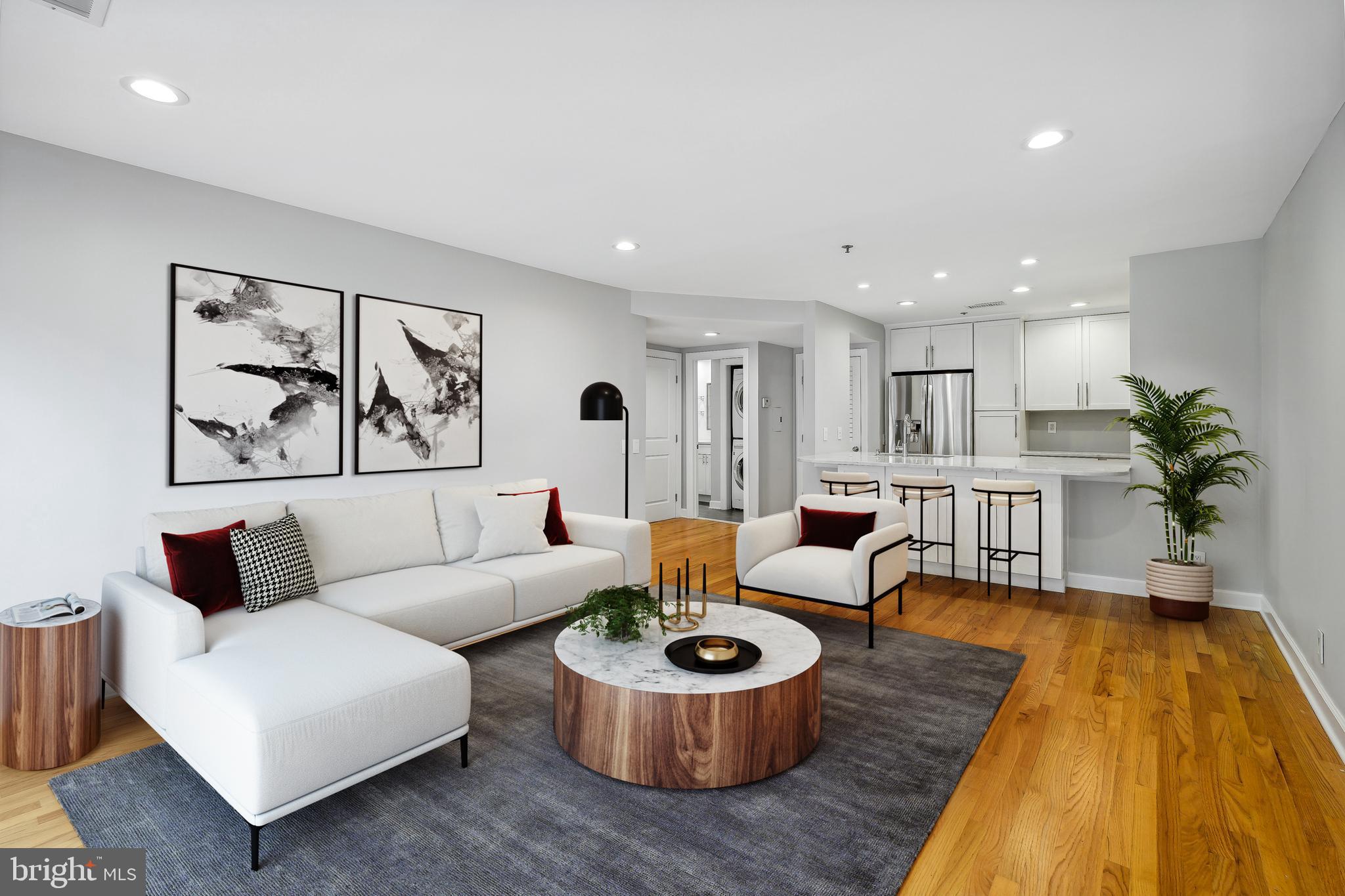 Living Room & Kitchen: virtually staged