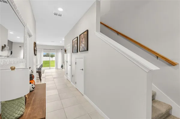 a view of a living room with furniture
