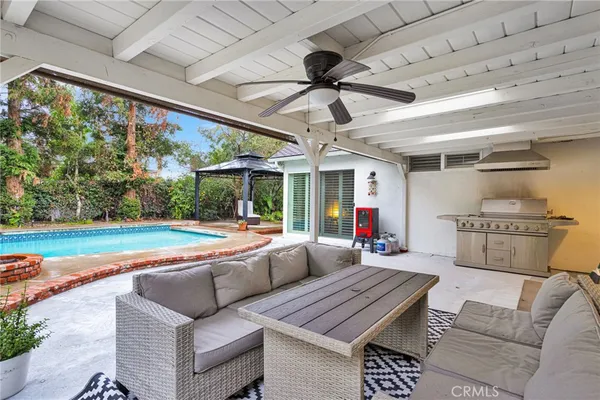 a view of a backyard with plants