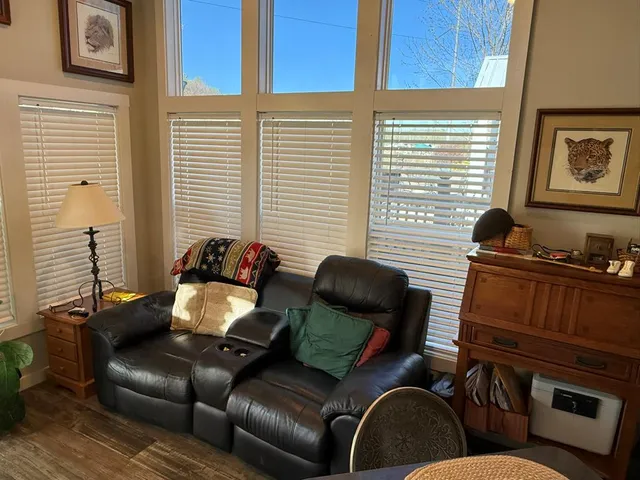 a view of a brick house with a window