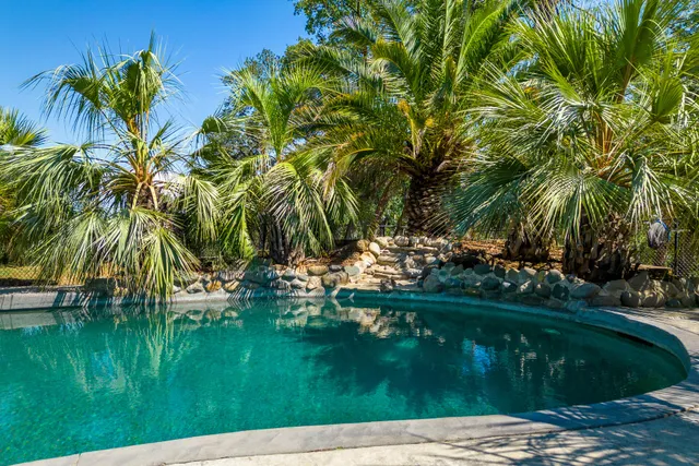 a view of backyard with green space